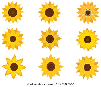 Sunflower logo icon vector illustration