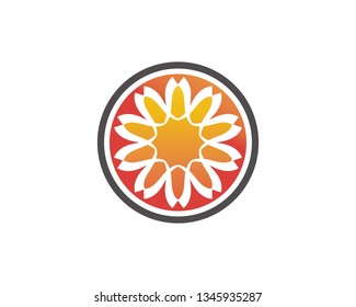 Sunflower logo icon vector illustration
