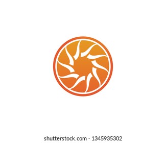 Sunflower logo icon vector illustration
