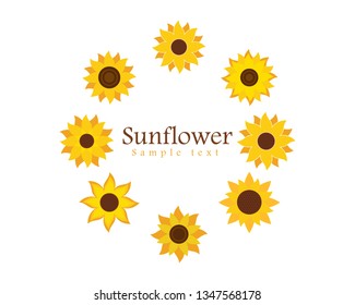 Sunflower logo icon vector illustration