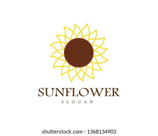 Sunflower logo icon vector illustration