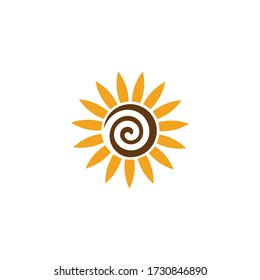 Sunflower logo icon vector illustration