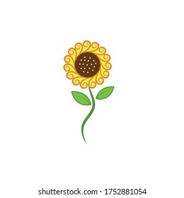 Sunflower logo icon vector illustration