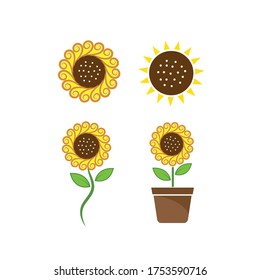 Sunflower logo icon vector illustration