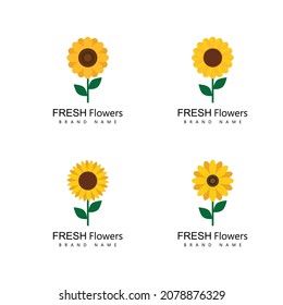 Sunflower logo icon vector illustration