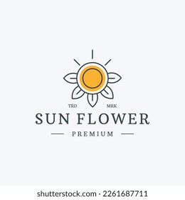 Sunflower logo icon vector illustration