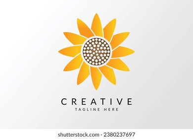 Sunflower logo icon vector illustration