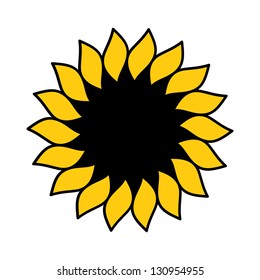 Sunflower. Logo. Isolated sunflower on white background. Vector illustration EPS