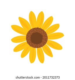 Sunflower logo isolated on white background vector illustration.