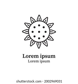 logotipo de girasol, plantilla de logotipo de girasol, logotipo con estilo de línea negra