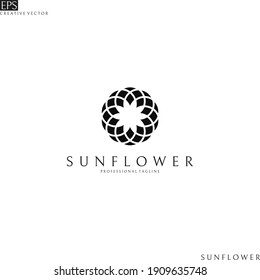 Sunflower. Logo template. Isolated flower on white background