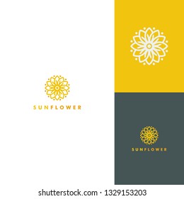 Sunflower logo Template, Nature icon design vector illustration