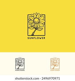 Sunflower logo template for your brand