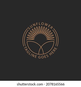 sunflower logo with unique and vintage design
