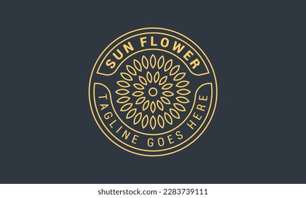 sunflower logo with unique and vintage design