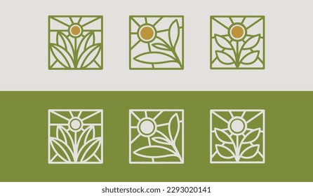 Sunflower Logo. Universal creative premium symbol. Vector sign icon logo template. Vector illustration