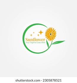 Sunflower Logo Vector Design, Logo Design for flower shop, boutique, beauty, florist, this logo is suitable for your business