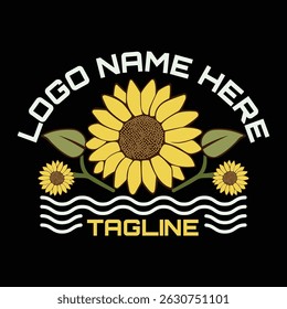 Sunflower Logo Vector Design For Logo and T-Shirt Design