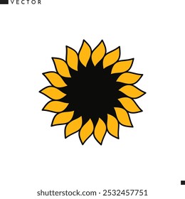 Sunflower logo vector.  Isolated sunflower on white background 