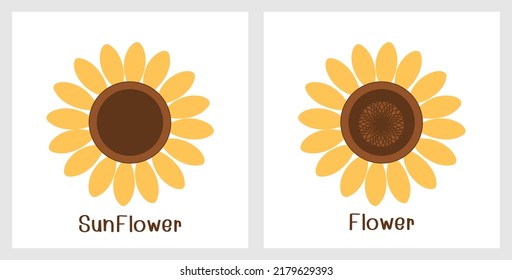 Sunflower logos isolated on white backgrounds vector illustration.