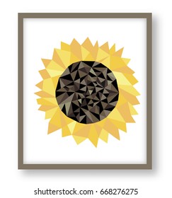 Sunflower low polygonal vector picture