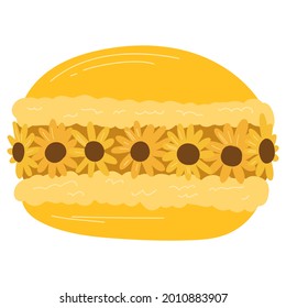 Sonnenblumen Makaroon Design-Element für Grußkarten, Banner.
