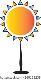 sunflower mandala design shape orange stan
