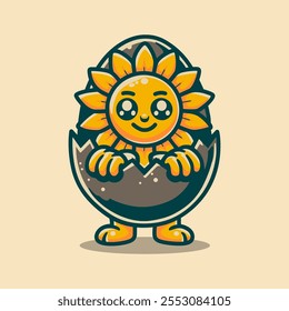 Sunflower Mascot Cartoon Vector Art, Illustration and Graphic	