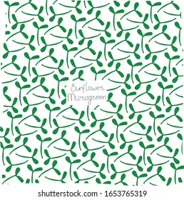 Sunflower microgreen pattern with green sprouts