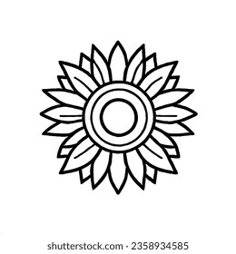 Sunflower Minimal Art Vector EPS
