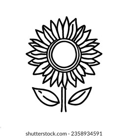 Sunflower Minimal Art Vector EPS
