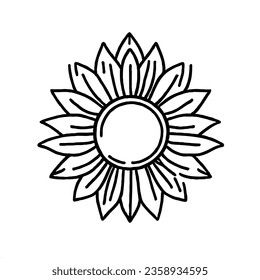 Sunflower Minimal Art Vector EPS
