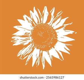 sunflower mono color artwork for tshirt printing 