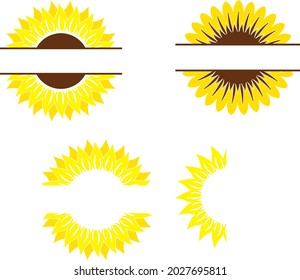 Sunflower Monogram -add your text. Vector