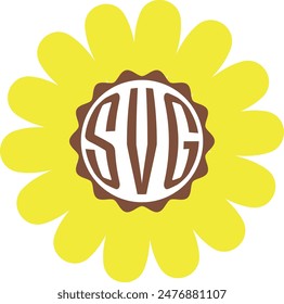 Sonnenblumen-Monogramm-Rahmen. Sonnenblumen-Vektorillustration.