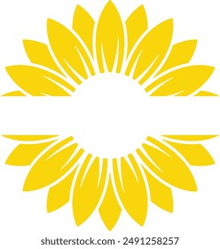 Girasol, Monograma aislado sobre fondo blanco.