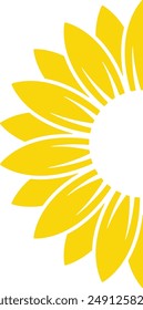 Sonnenblume, Monogramm isoliert auf weißem Hintergrund.