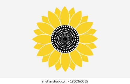 Sunflower Monogram Vector and Clip Art