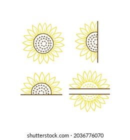 Sunflower Monogram Vector and Clip art