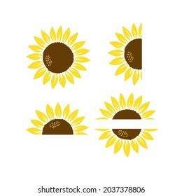 Sunflower Monogram Vector and Clip art