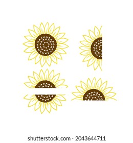Monogramm-Vektor für Sonnenblumen und Clipart