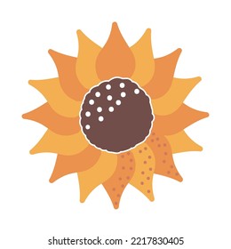 naturaleza girasol icono plano aislado