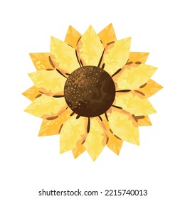 sunflower nature icon flat isolated