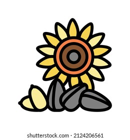 sunflower nut color icon vector. sunflower nut sign. isolated symbol illustration