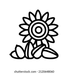 sunflower nut line icon vector. sunflower nut sign. isolated contour symbol black illustration