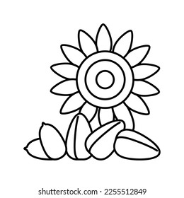 sunflower nut line icon vector. sunflower nut sign. isolated contour symbol black illustration