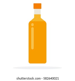 Sunflower oil in the bottle vector flat material design isolated on white