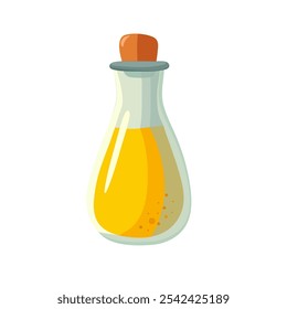 Sunflower oil in a glass, jar, yellow, vector illustration