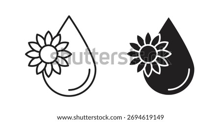 Sunflower oil icon concept. Logo symbol for web and mobile. Pixel Perfect.