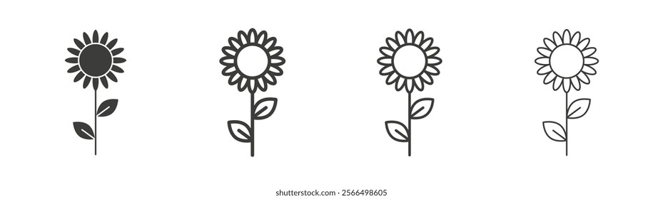 Sunflower oil icon flat and linear vector illustration on white background.